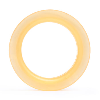 Male wearing large White Silicone Ear Tunnel