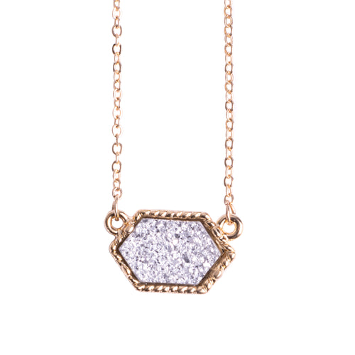 Silver & Gold Druzy Necklace