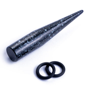 Single Grey & Black Splatter Taper For Stretching in Sizes 1.6mm to 10mm