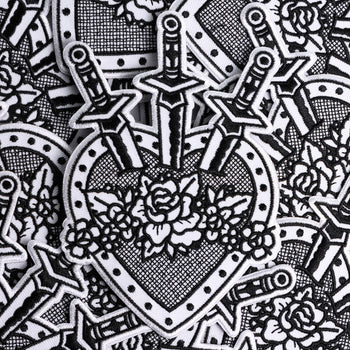 Dagger Love Heart Patch