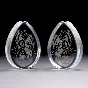 Bondage Plug / Gauge - Clear Glass | Doppelaufgeweitet mit flachem Gesicht