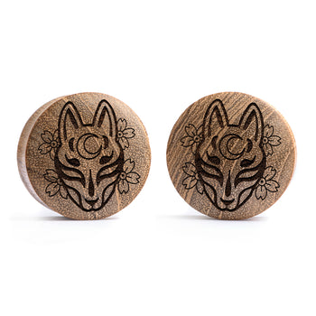 Starburst Mandala Zier Tattoo Plug / gauge - Saba Wood | Doppelaufgeweitet mit flachem Gesicht