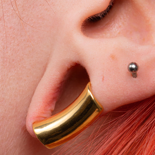 Large Gold Lobe Cuff