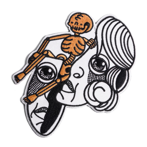Cute spooky Migraine Skeleton Patch
