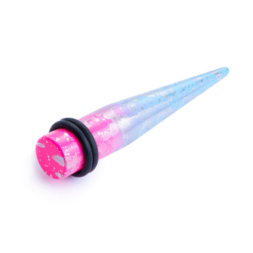 Single Pink & Blue Fade Taper For Stretching in Sizes 1.6mm to 10mm