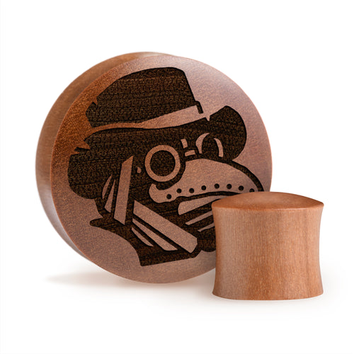 Plague Doctor Plug / Gauge - Saba Wood | Convex Double Flare