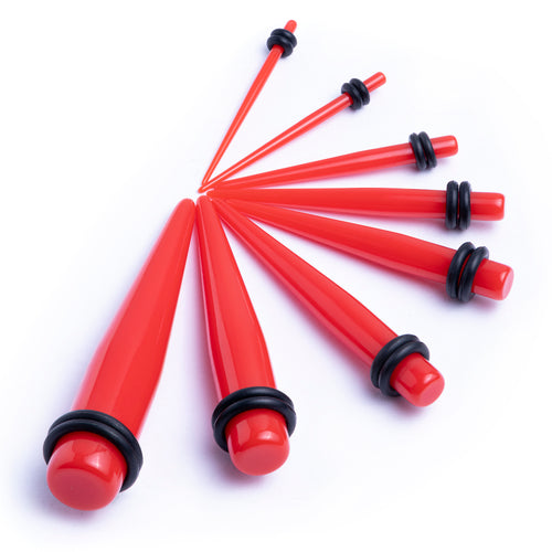 Cute Rote Dehnstäbe - 1,6 mm bis 10 mm Ohrstreitset für Ohren