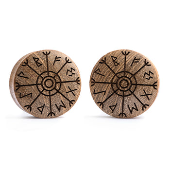 Runic Plug / Gauge - Teak Wood | Convex Double Flare