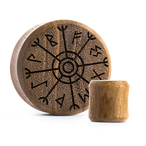 Runic Plug / Gauge - Teak Wood | Flat Faced Double Flare
