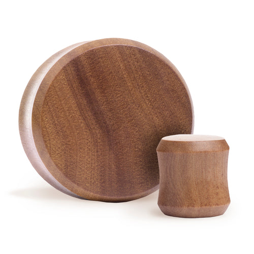 cool Brown Saba Flat Faced Wood Ear Plug / Gauge