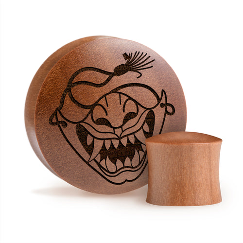 Samurai Oni Plug / Gauge - Saba Wood | Konvexe Doppelaufgeweitet