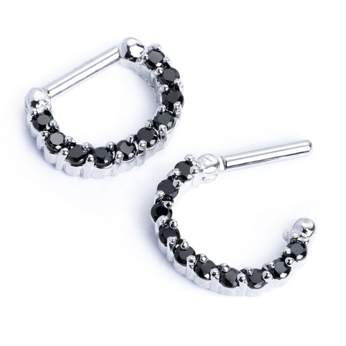 Septum Clicker - Silver & Black - (316L Surgical Steel)