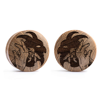 Shadow Demon Plug / Gauge - Teak Wood | Convex Double Flare