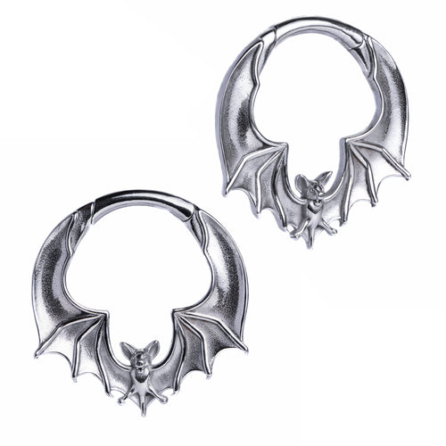 Silver Bat Ear Weights (Pair)
