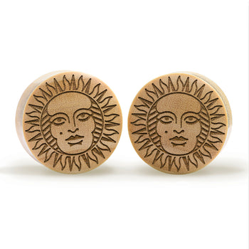 Linienmandala Zier Tattoo Plug / gauge - Saba Wood | Konvexe Doppelaufgeweitet