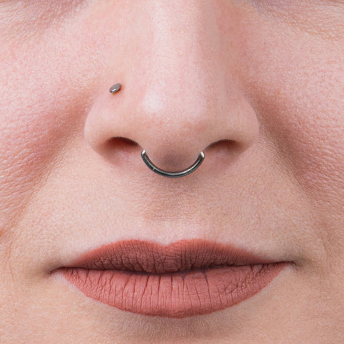 Titanmarquise Septum Ring 1,2 mm Gauge in Silber