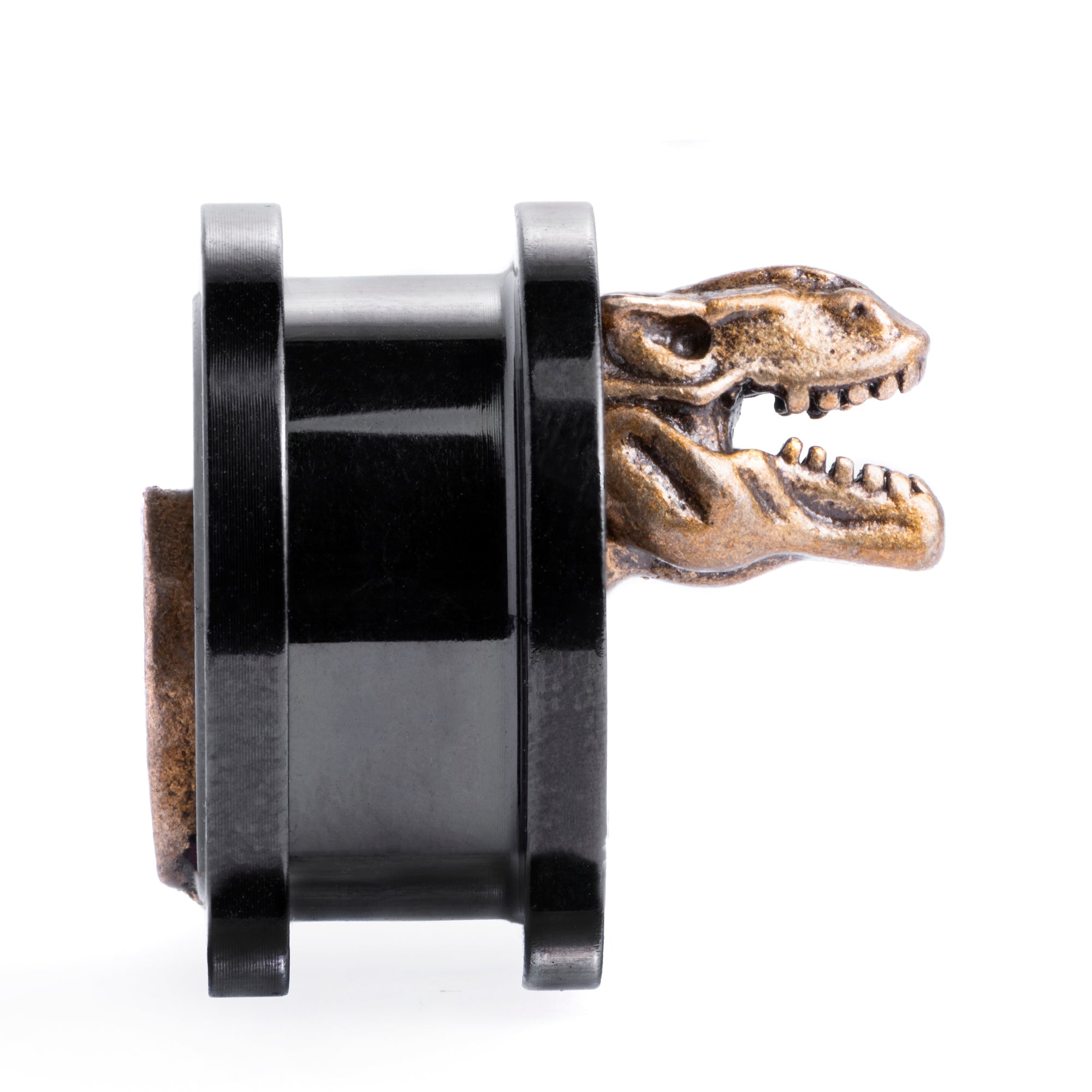Black Steel Screwback T rex Plug Tunnel Gauge Custom Plugs