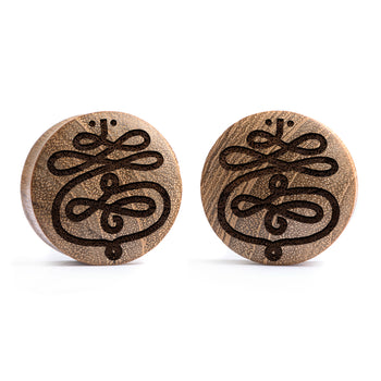 Unalome Plug / Gauge - Teak Wood | Convex Double Flare