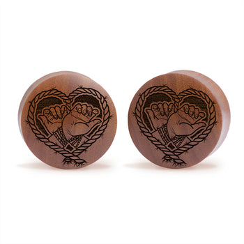 Kitsune Fox Mask Plug / Gauge - Black Glass | Flat Faced Double Flare