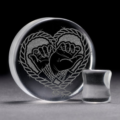 Bondage Plug / Gauge - Clear Glass | Flat Faced Double Flare