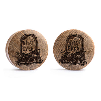 Whatever Gravestone Plug / Gauge - Teak Wood | Convex Double Flare