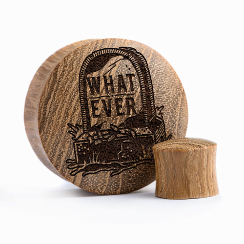 Whatever Gravestone Plug / Gauge - Teak Wood | Convex Double Flare
