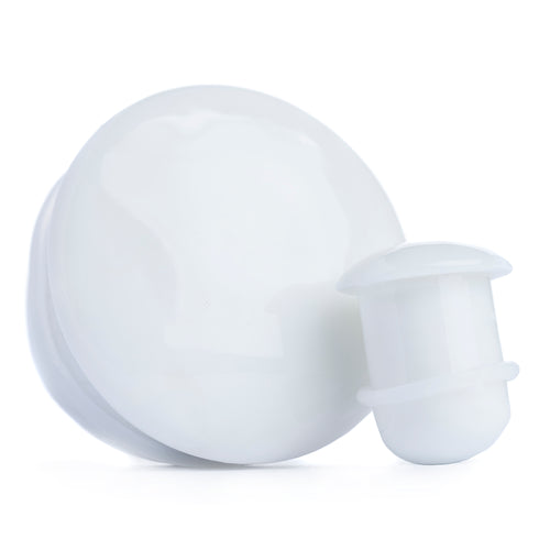 White Single Flare Glass Plug / Gauge