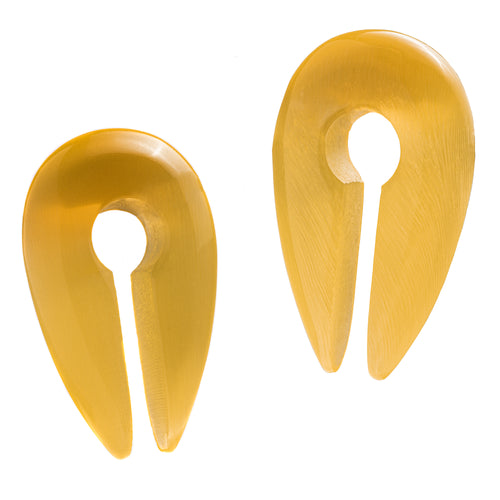 Yellow Glass - Pincer Keyhole Ear Weights (Pair)