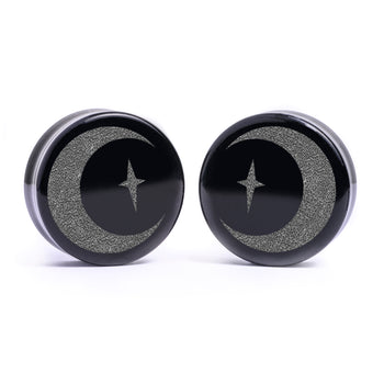 Girl wearing pretty Green Opalite Glass Ear Tunnel