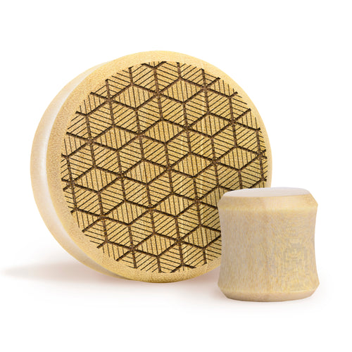 Quader -plug / gauge - Krokodilholz | Doppelaufgeweitet mit flachem Gesicht