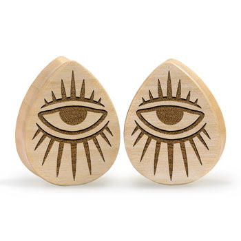 Ram Skull Plug / Gauge - Silver Inlay Ebony Wood | Convex Double Flare