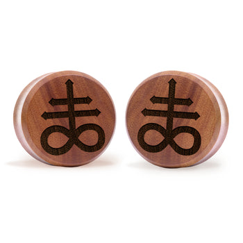 cool Orange Cats Eye Glass - Pincer Keyhole Ear Weights (Pair)