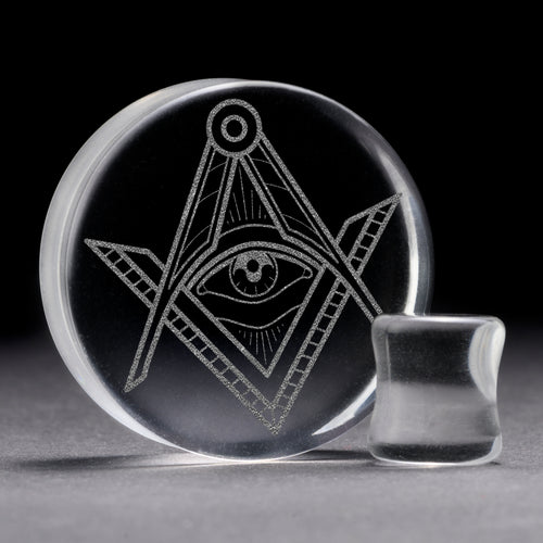 Illuminati Plug / Gauge - Clear Glass | Doppelaufgeweitet mit flachem Gesicht