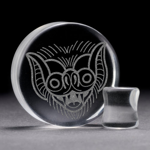 Night Vision Plug / Gauge - Clear Glass | Flat Faced Double Flare