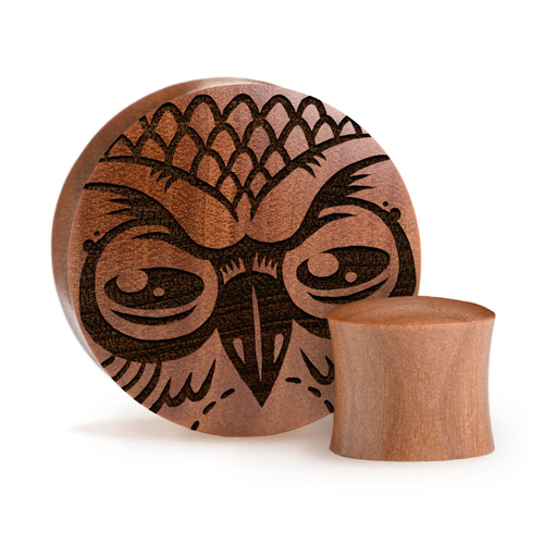 Owl Plug / Gauge - Saba Wood | Convex Double Flare