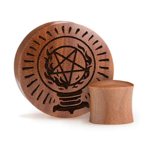 Kristallkugel Plug / gauge - Saba Wood | Konvexe Doppelaufgeweitet