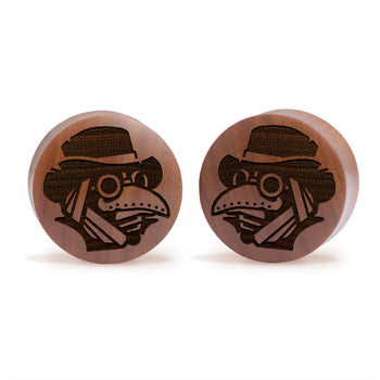 Plague Doctor Plug / Gauge - Saba Wood | Convex Double Flare