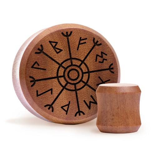 Runic Plug / Gauge - Saba Wood | Flat Faced Double Flare