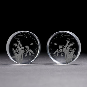 Shadow Demon Plug / Gauge - Clear Glass | Flat Faced Double Flare