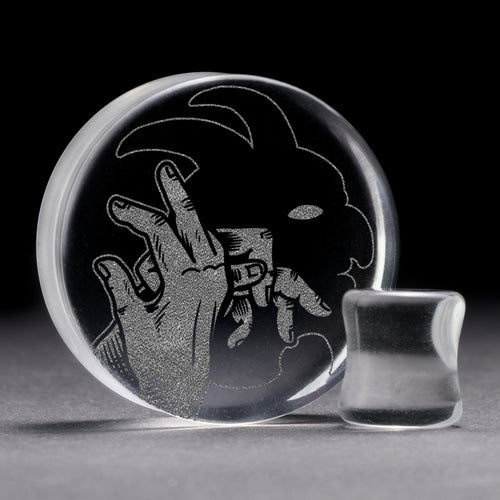 Shadow Demon Plug / Gauge - Clear Glass | Flat Faced Double Flare