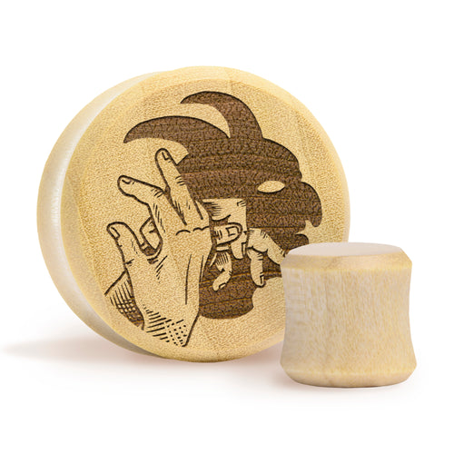 Shadow Demon Plug / Gauge - Crocodile Wood | Flat Faced Double Flare