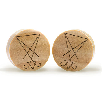 Sigil Plug / Gauge - Crocodile Wood | Convex Double Flare