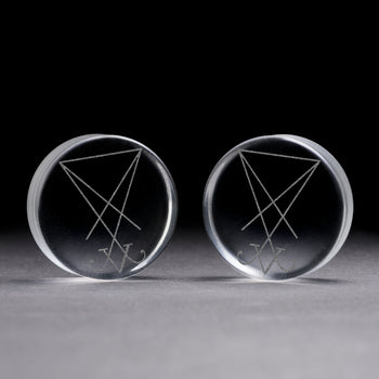 Sigil Plug / Gauge - Clear Glass | Flat Faced Double Flare