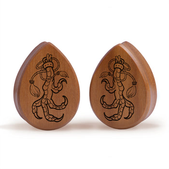 Leviathan Cross Plug / Gauge - Silver Inlay Ebony Wood | Convex Double Flare