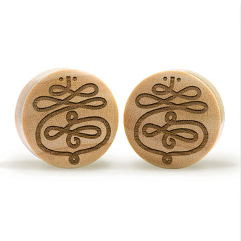 Unalome Plug / gauge - Krokodilholz | Konvexe Doppelaufgeweitet