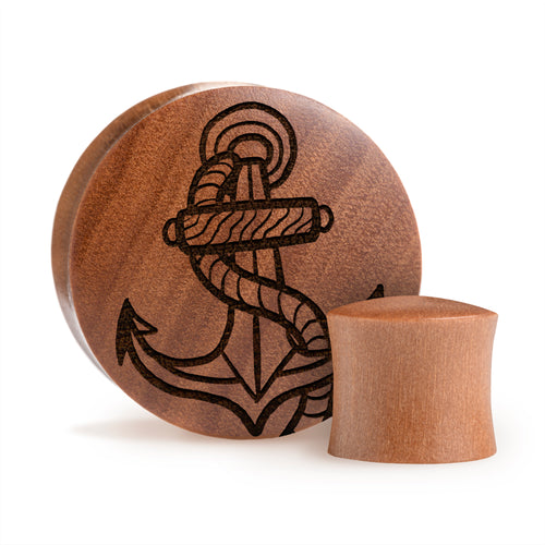 Union Anker Plug / Gauge - Saba Wood | Konvexe Doppelaufgeweitet