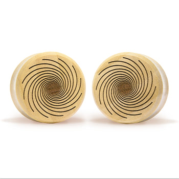 Vortex Spiral Plug / Gauge - Crocodile Wood | Flat Faced Double Flare