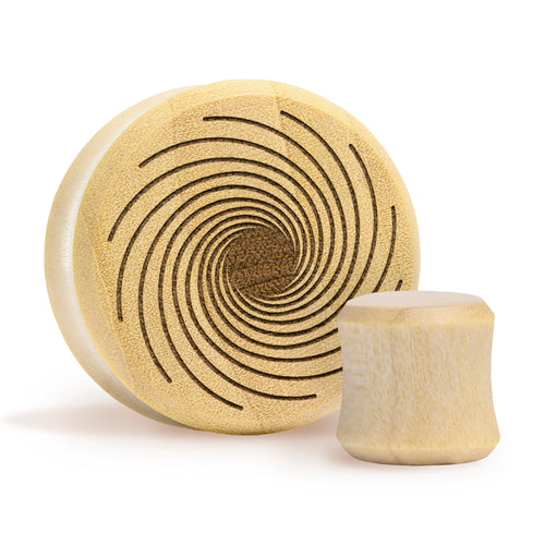 Vortex Spiral Plug / Gauge - Crocodile Wood | Flat Faced Double Flare