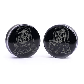 Was auch immer Grabstein -plug / Gauge - Schwarzes Glas | Doppelaufgeweitet mit flachem Gesicht