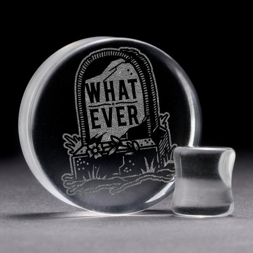 Whatever Gravestone Plug / Gauge - Clear Glass | Flat Faced Double Flare